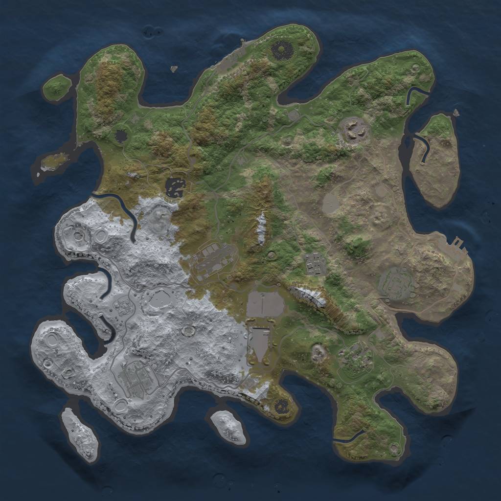 Rust Map: Procedural Map, Size: 3500, Seed: 59547, 15 Monuments