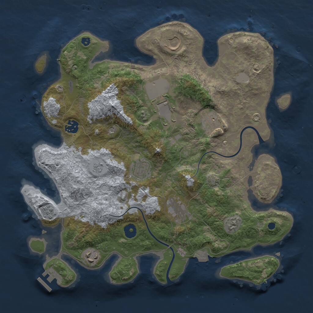 Rust Map: Procedural Map, Size: 3500, Seed: 20879495, 13 Monuments