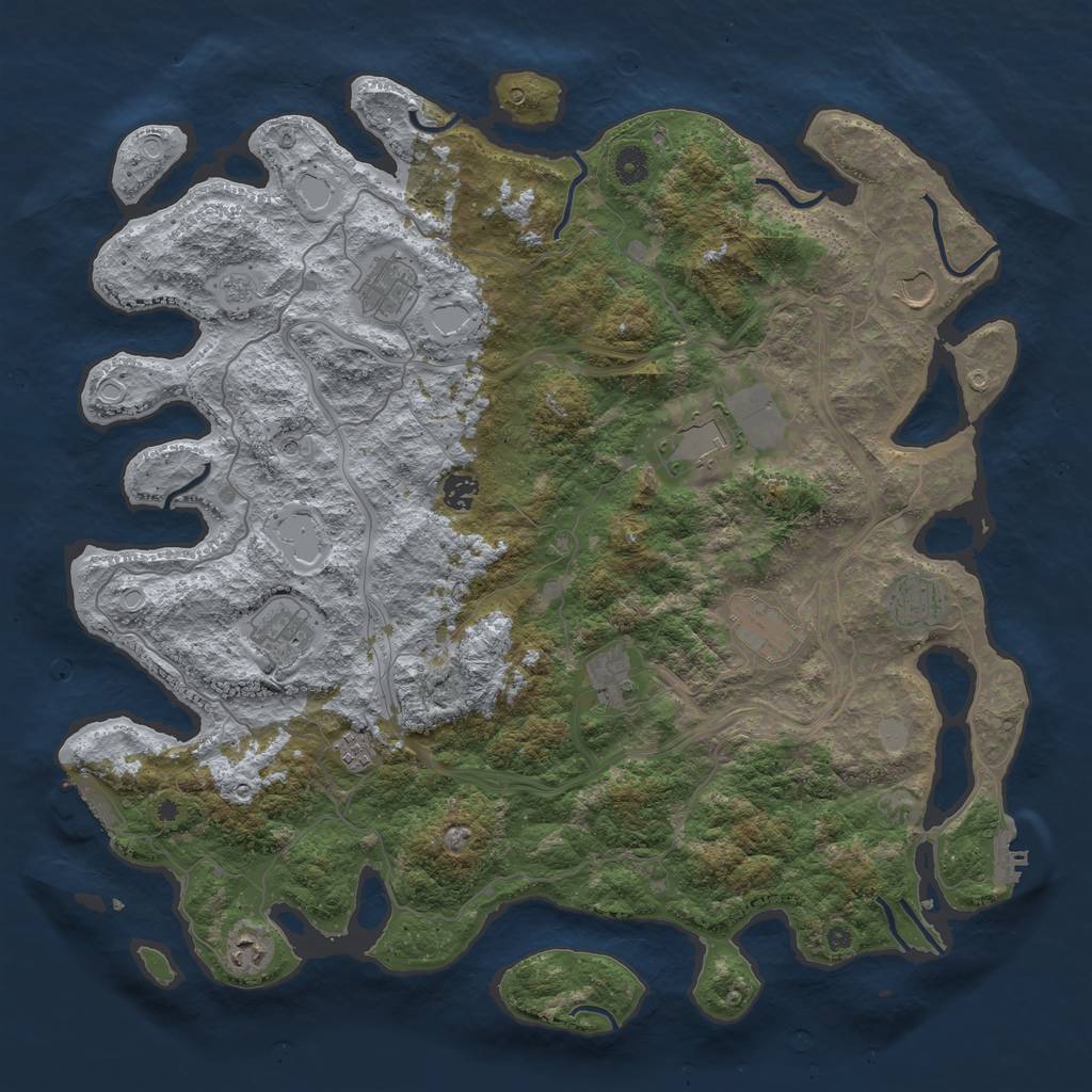 Rust Map: Procedural Map, Size: 4500, Seed: 10918, 19 Monuments