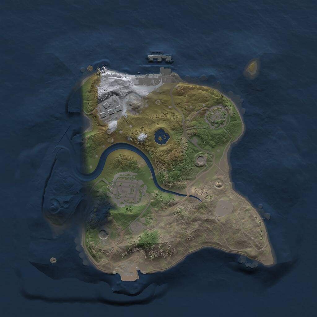 Rust Map: Procedural Map, Size: 2100, Seed: 1733, 6 Monuments