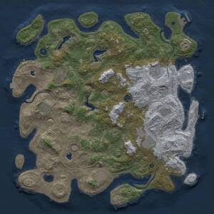 Thumbnail Rust Map: Procedural Map, Size: 4500, Seed: 1793361002, 17 Monuments