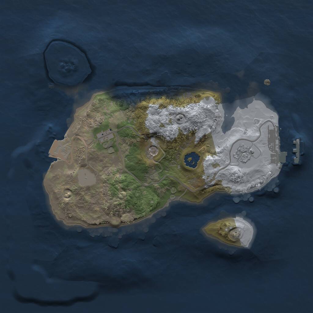 Rust Map: Procedural Map, Size: 2000, Seed: 23457890, 4 Monuments