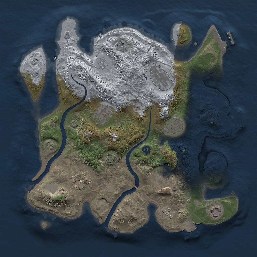 Rust Map: Procedural Map, Size: 3000, Seed: 1859082355, 13 Monuments