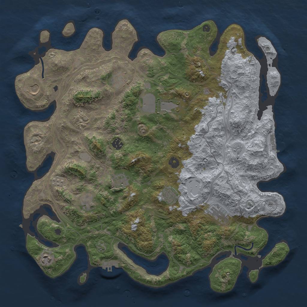 Rust Map: Procedural Map, Size: 4250, Seed: 68214818, 20 Monuments