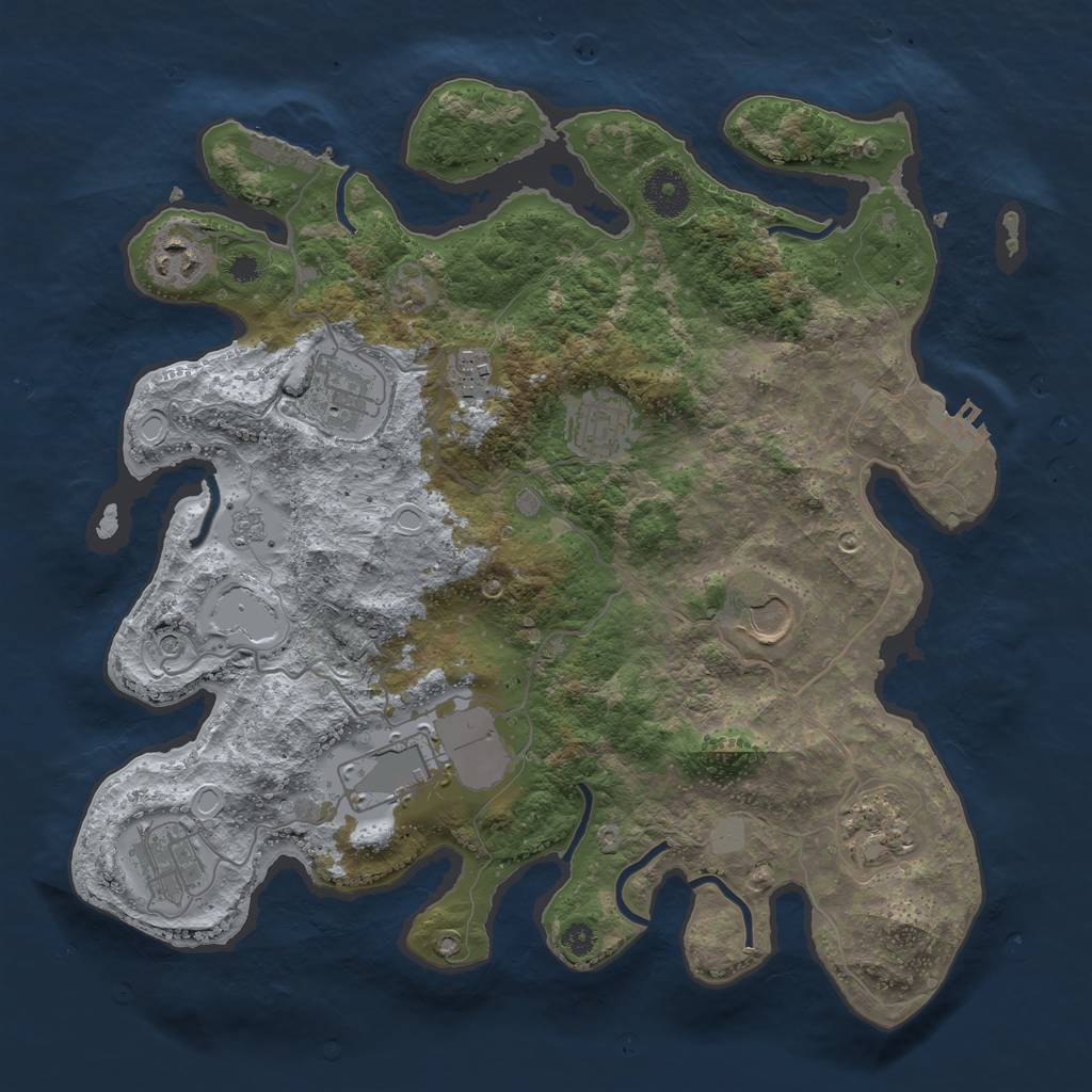 Rust Map: Procedural Map, Size: 3500, Seed: 402079418, 15 Monuments