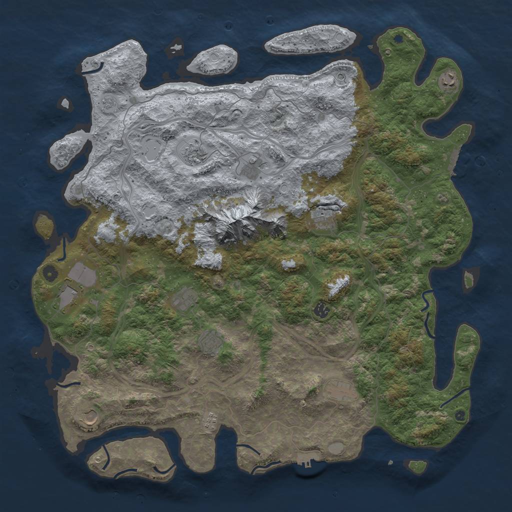 Rust Map: Procedural Map, Size: 5000, Seed: 30367360, 20 Monuments