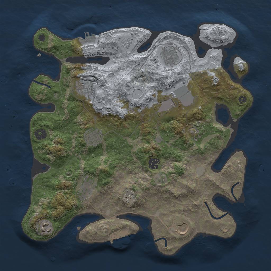 Rust Map: Procedural Map, Size: 3500, Seed: 449904069, 19 Monuments