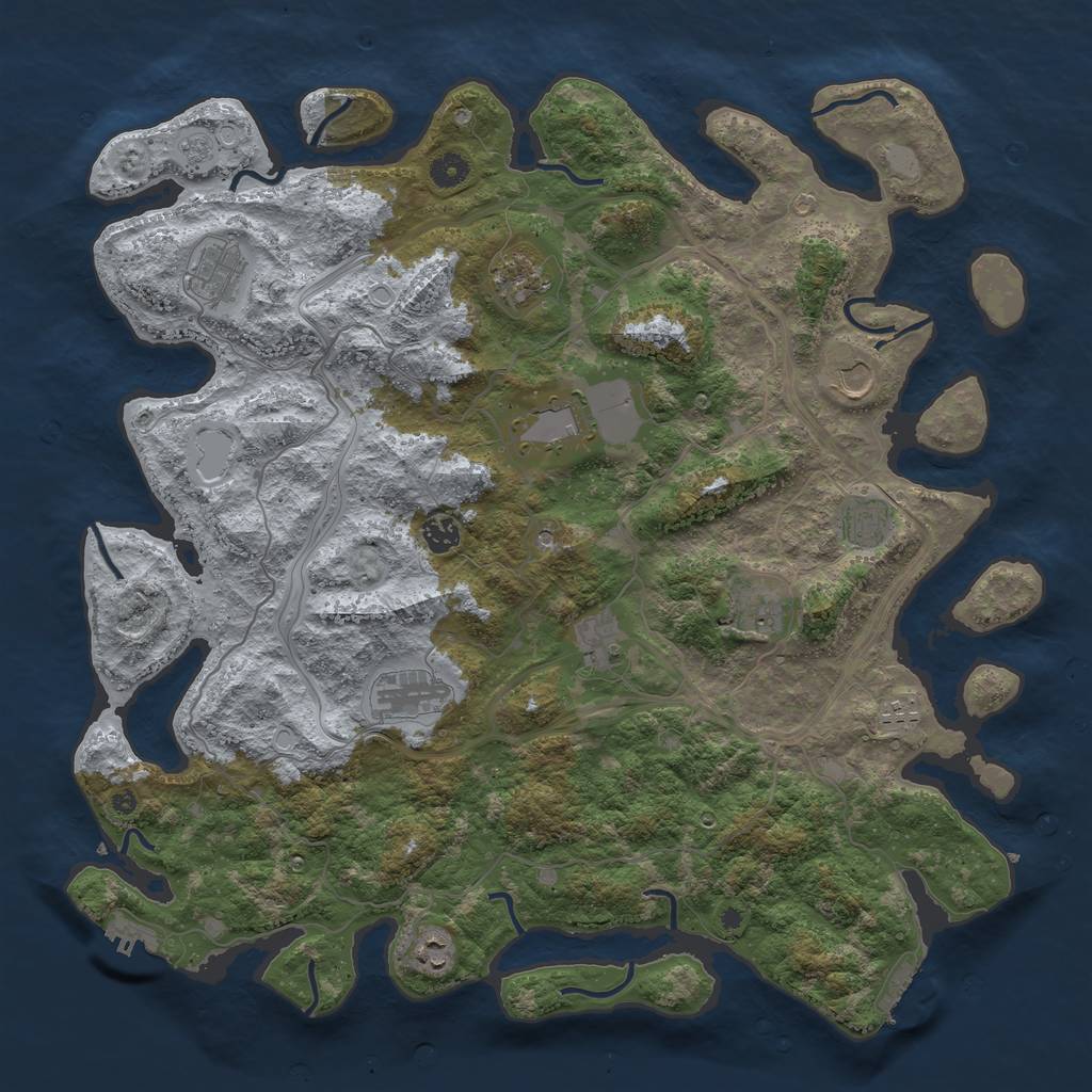 Rust Map: Procedural Map, Size: 4500, Seed: 1783, 20 Monuments