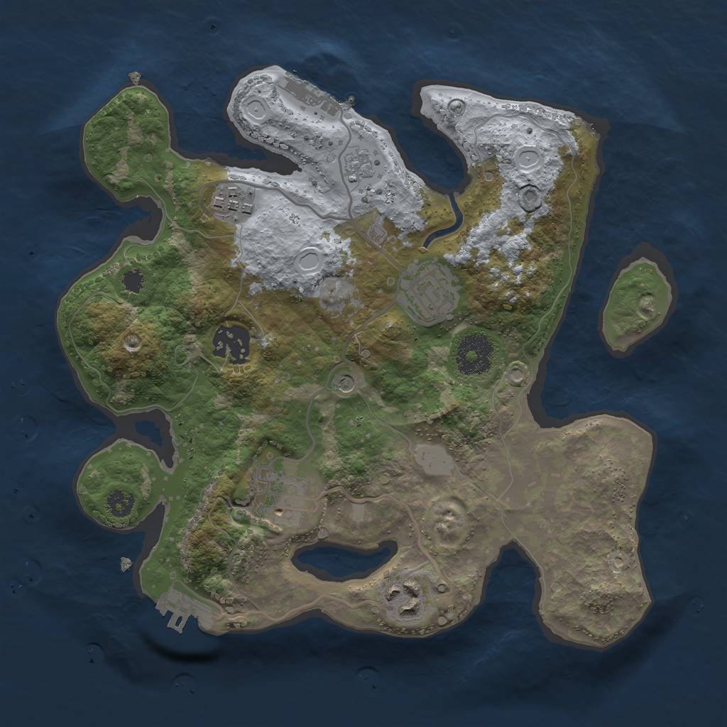 Rust Map: Procedural Map, Size: 2750, Seed: 5498432, 12 Monuments