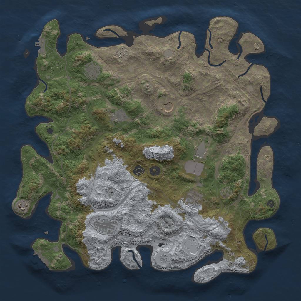 Rust Map: Procedural Map, Size: 4250, Seed: 584888587, 18 Monuments