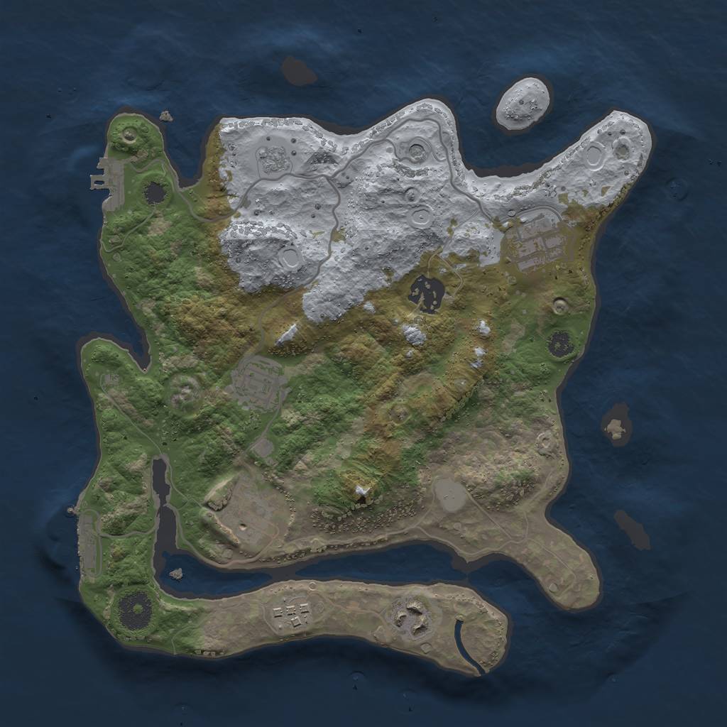 Rust Map: Procedural Map, Size: 3000, Seed: 911934988, 15 Monuments
