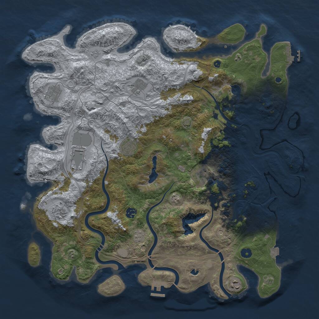 Rust Map: Procedural Map, Size: 4500, Seed: 1218900607, 15 Monuments