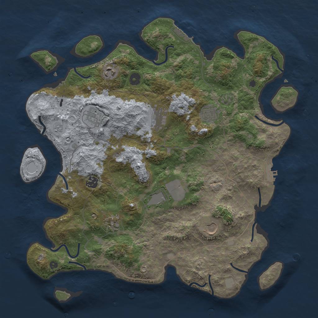 Rust Map: Procedural Map, Size: 4000, Seed: 148314998, 17 Monuments