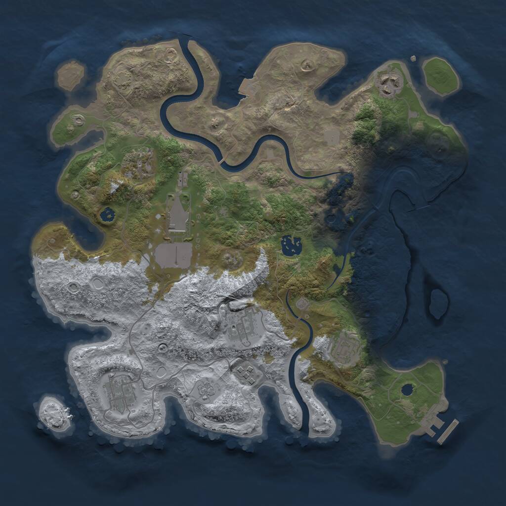 Rust Map: Procedural Map, Size: 3500, Seed: 13769525, 13 Monuments