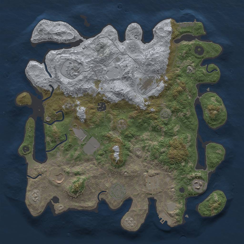 Rust Map: Procedural Map, Size: 3750, Seed: 1523573376, 17 Monuments
