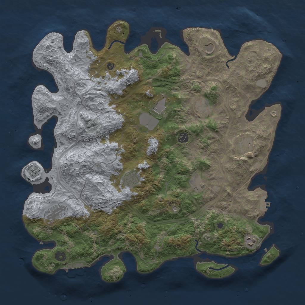 Rust Map: Procedural Map, Size: 4250, Seed: 3771, 17 Monuments