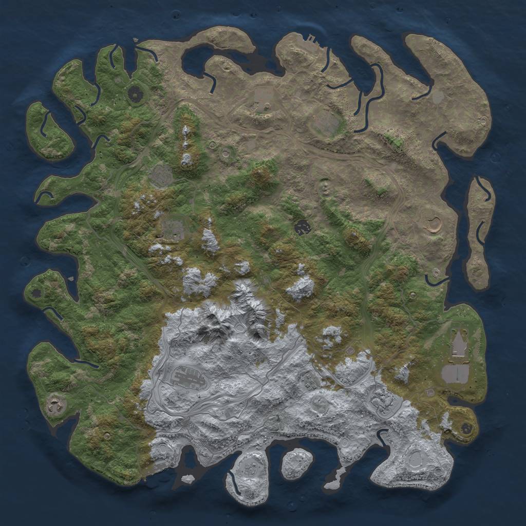 Rust Map: Procedural Map, Size: 5000, Seed: 111271915, 20 Monuments