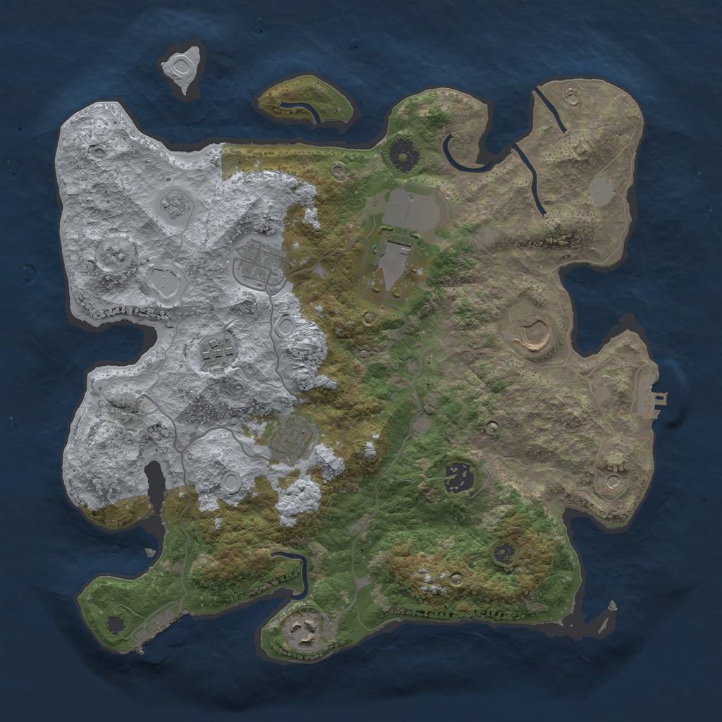 Rust Map: Procedural Map, Size: 3500, Seed: 97641924, 16 Monuments