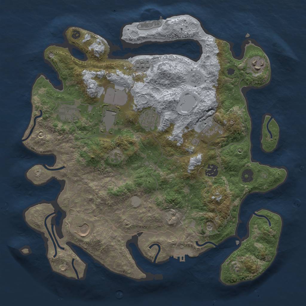 Rust Map: Procedural Map, Size: 3500, Seed: 16878742, 17 Monuments