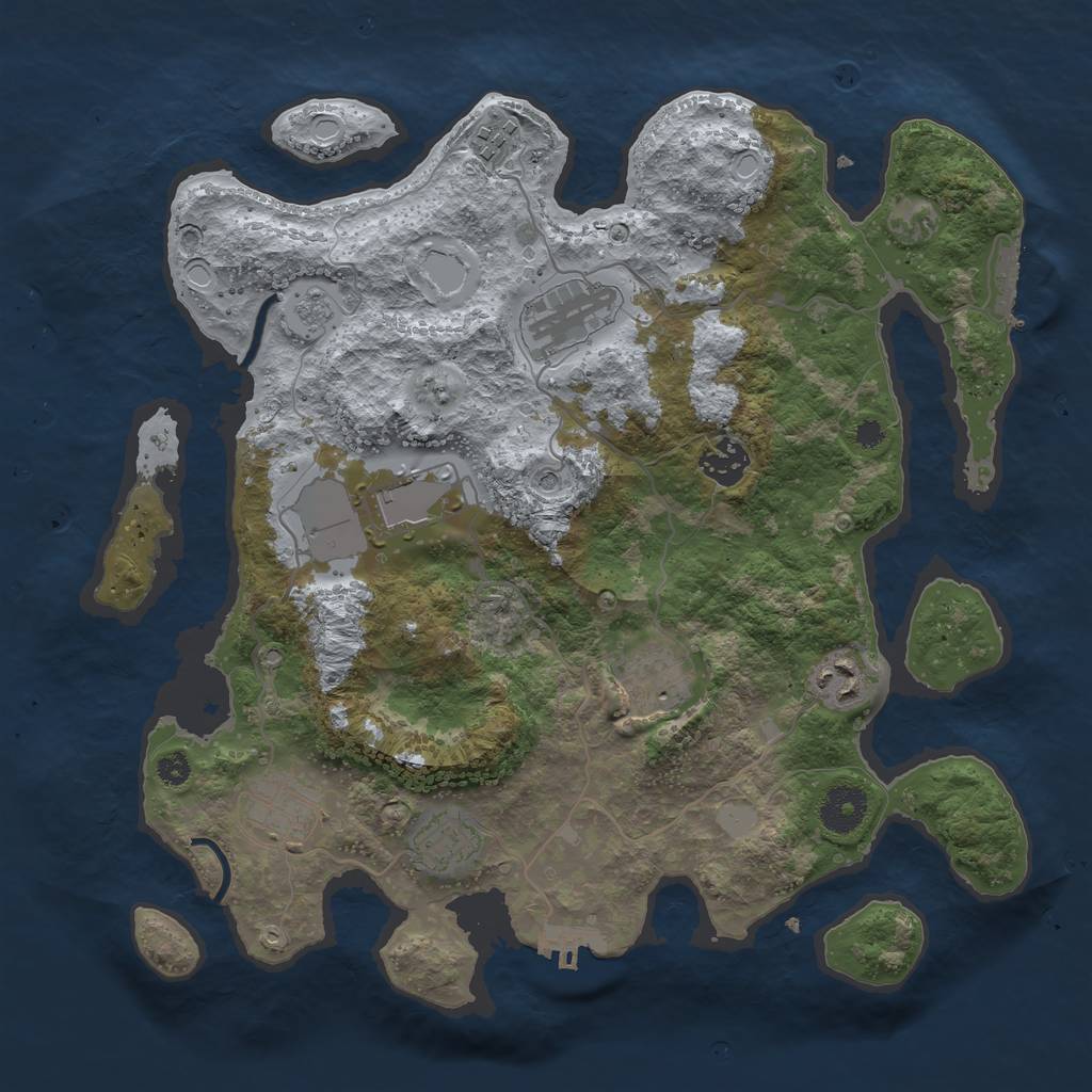 Rust Map: Procedural Map, Size: 3500, Seed: 84040283, 15 Monuments