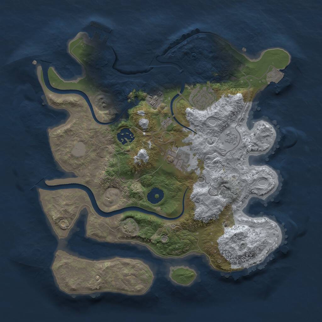 Rust Map: Procedural Map, Size: 3000, Seed: 44454703, 9 Monuments
