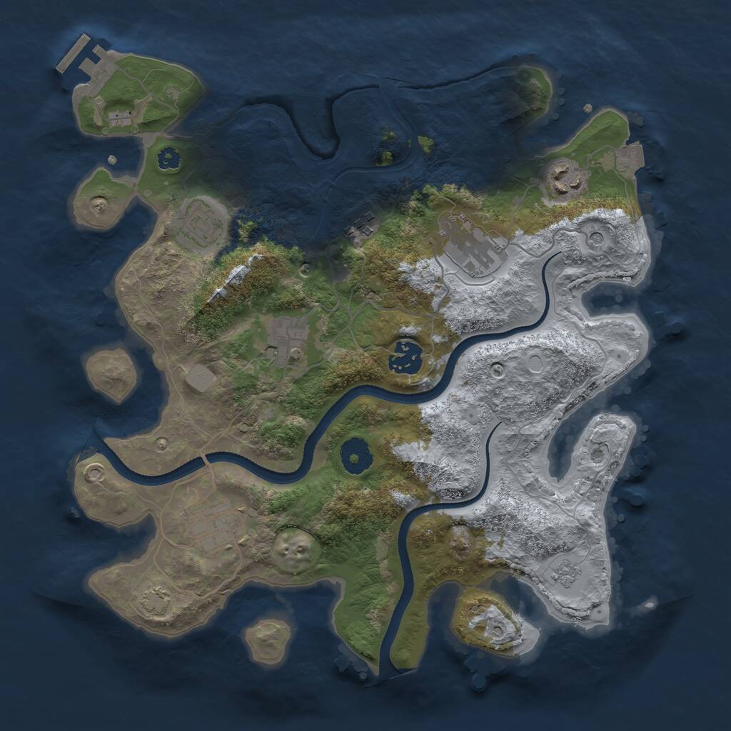 Rust Map: Procedural Map, Size: 3250, Seed: 12052022, 12 Monuments