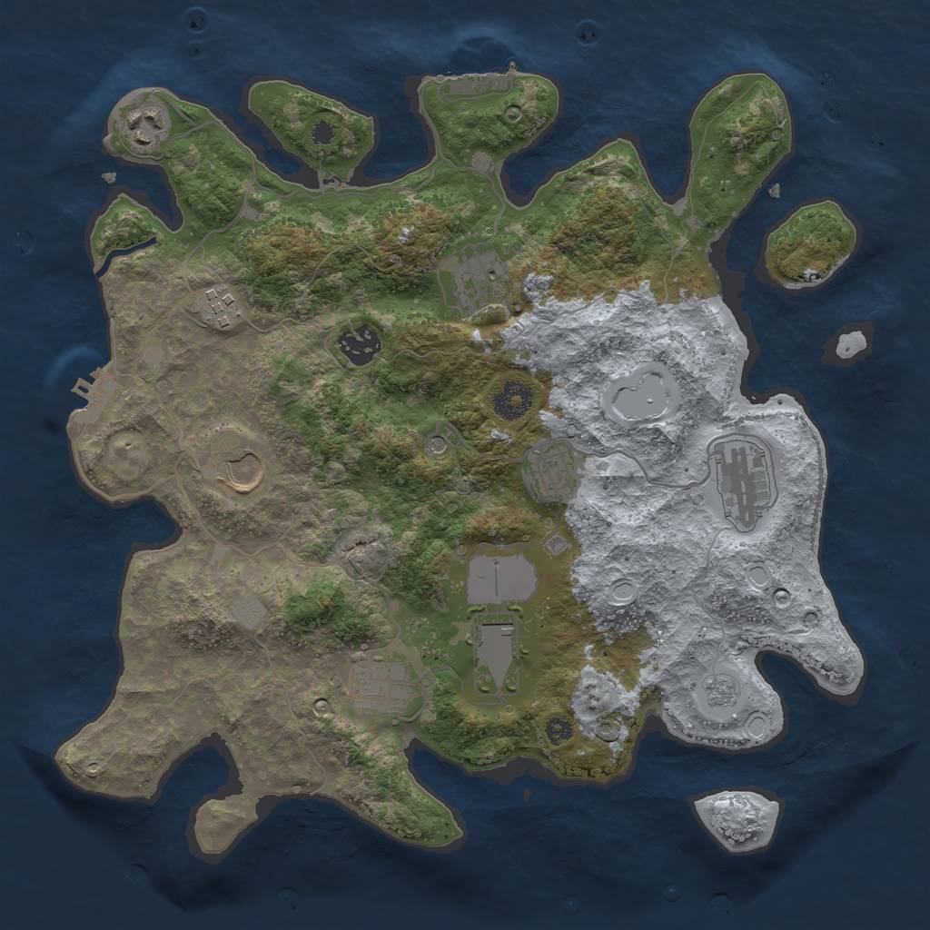 Rust Map: Procedural Map, Size: 3500, Seed: 811645467, 18 Monuments
