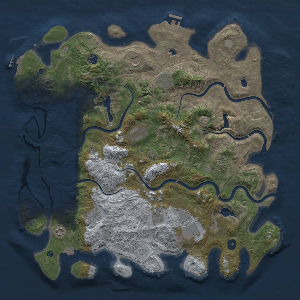 Rust Map: Procedural Map, Size: 4500, Seed: 51746153, 16 Monuments