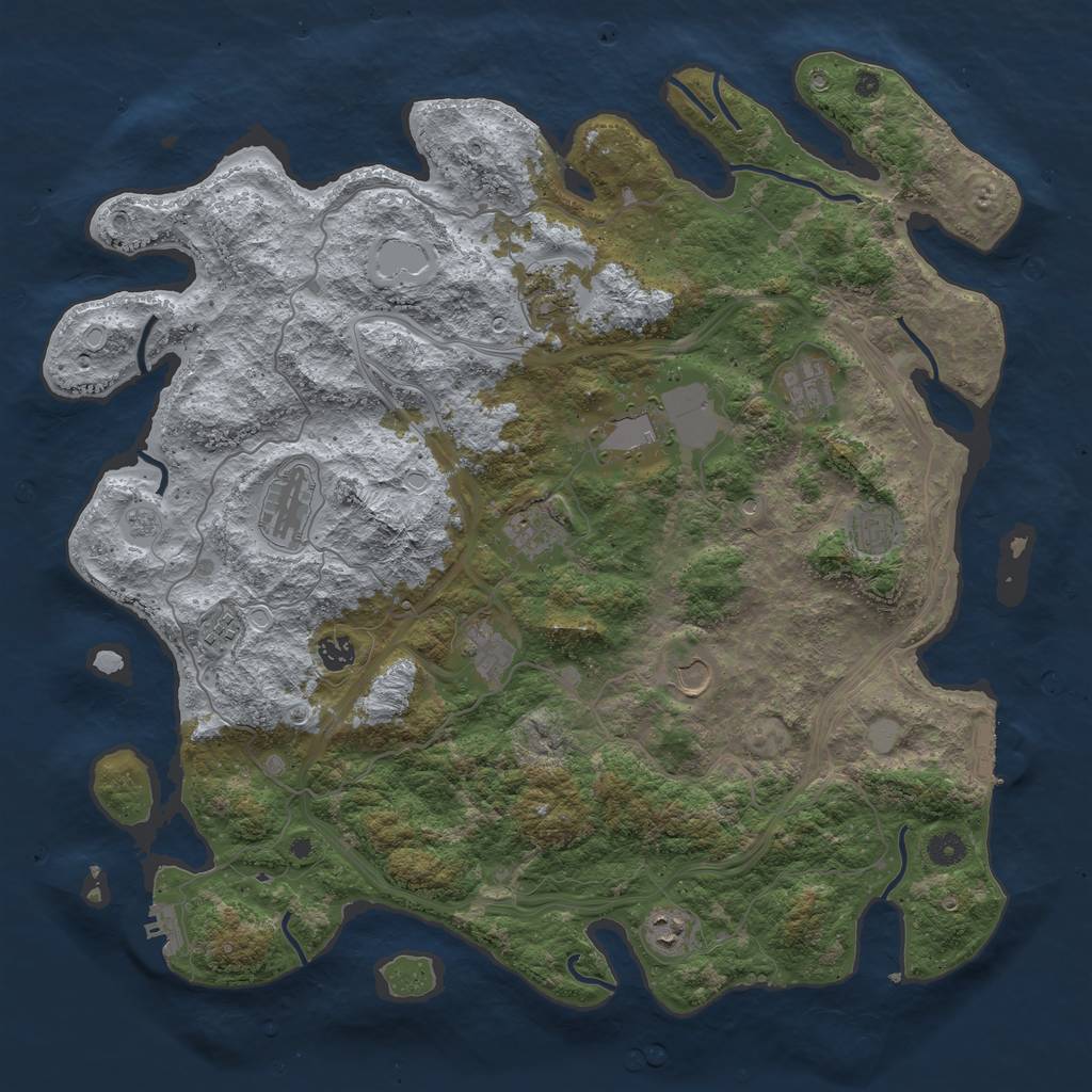 Rust Map: Procedural Map, Size: 4500, Seed: 326815561, 20 Monuments