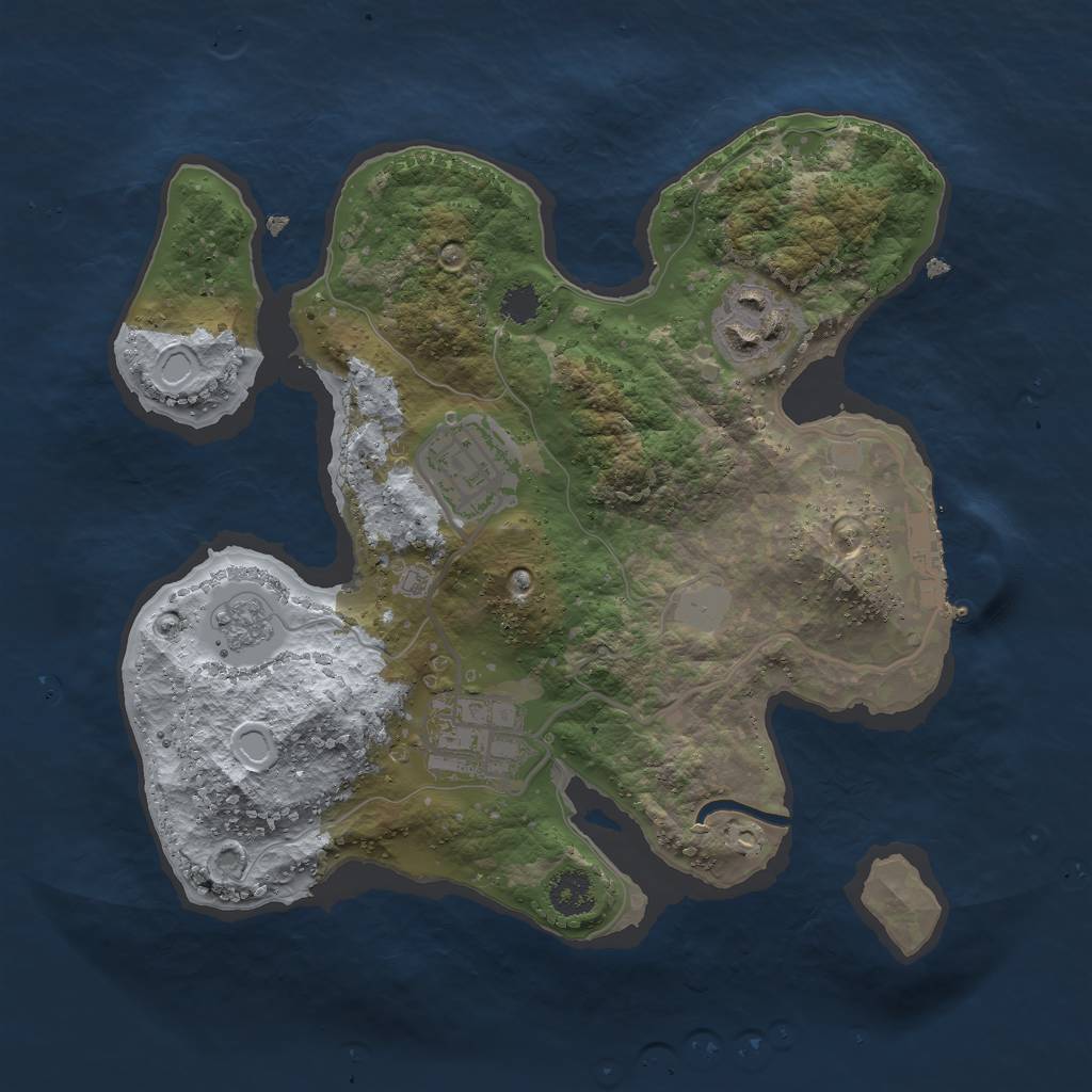 Rust Map: Procedural Map, Size: 2500, Seed: 9619, 10 Monuments