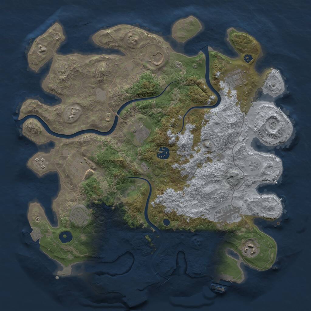 Rust Map: Procedural Map, Size: 3700, Seed: 1361907688, 15 Monuments