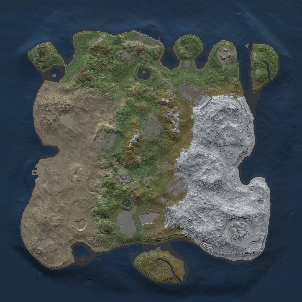 Rust Map: Procedural Map, Size: 3500, Seed: 1112467186, 16 Monuments
