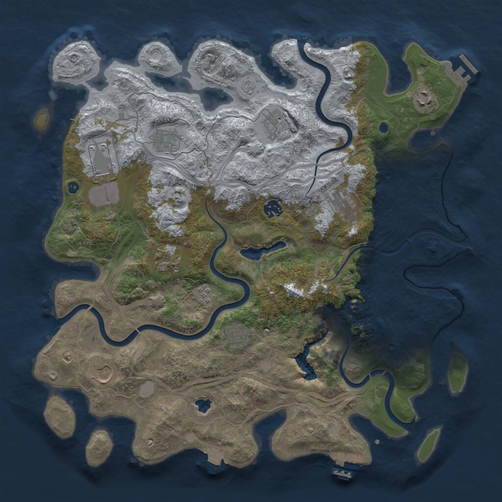 Rust Map: Procedural Map, Size: 4250, Seed: 998973224, 16 Monuments