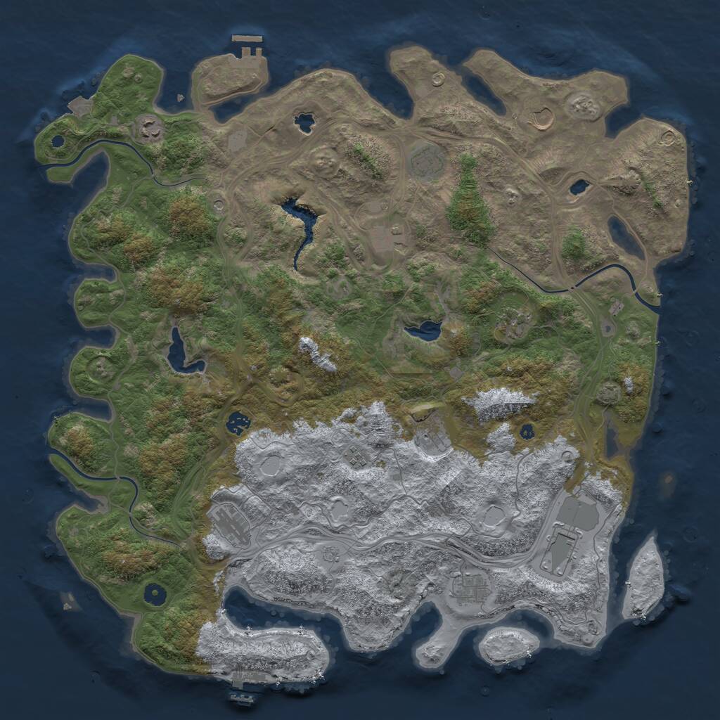 Rust Map: Procedural Map, Size: 4800, Seed: 920523116, 17 Monuments