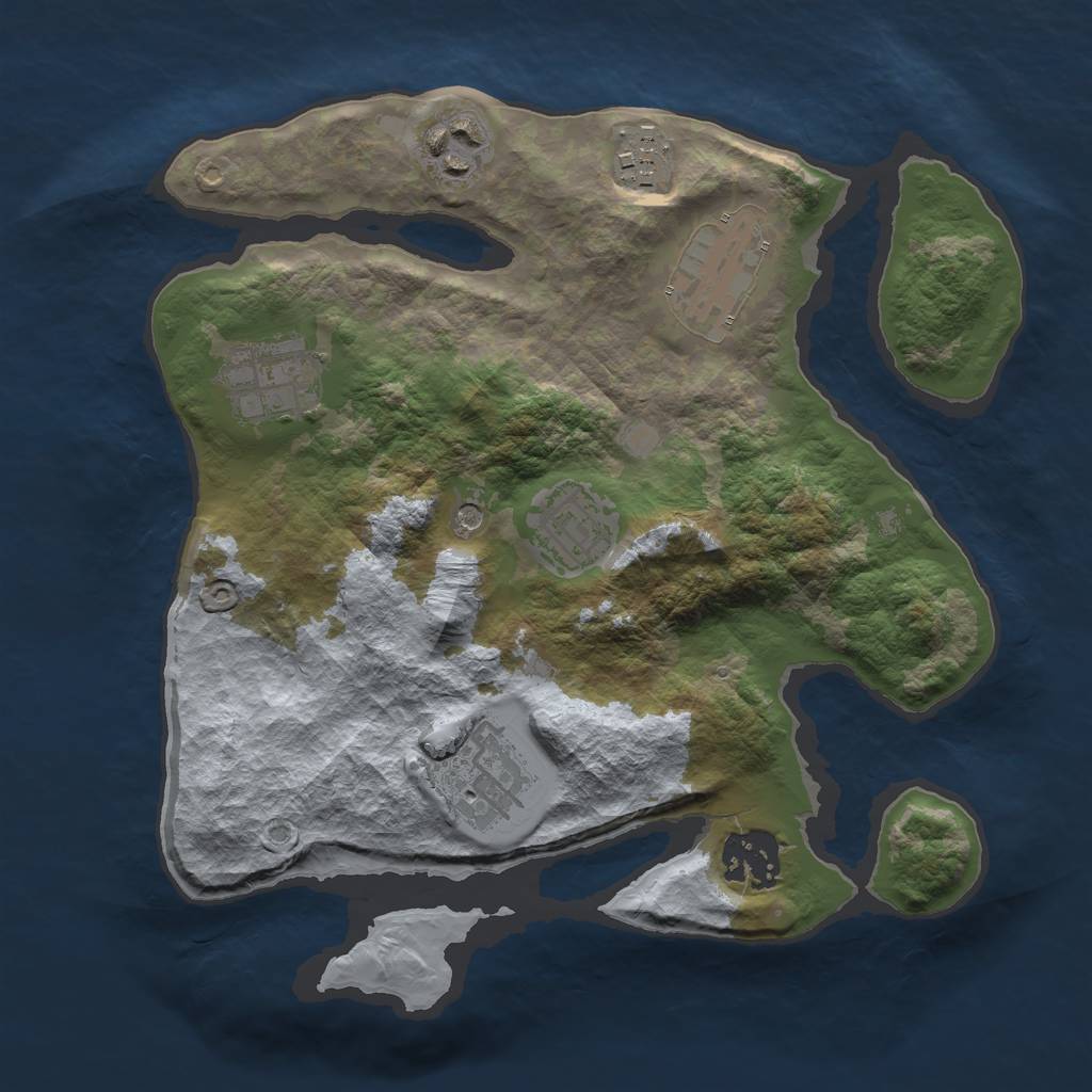 Rust Map: Barren, Size: 2700, Seed: 19889570, 10 Monuments