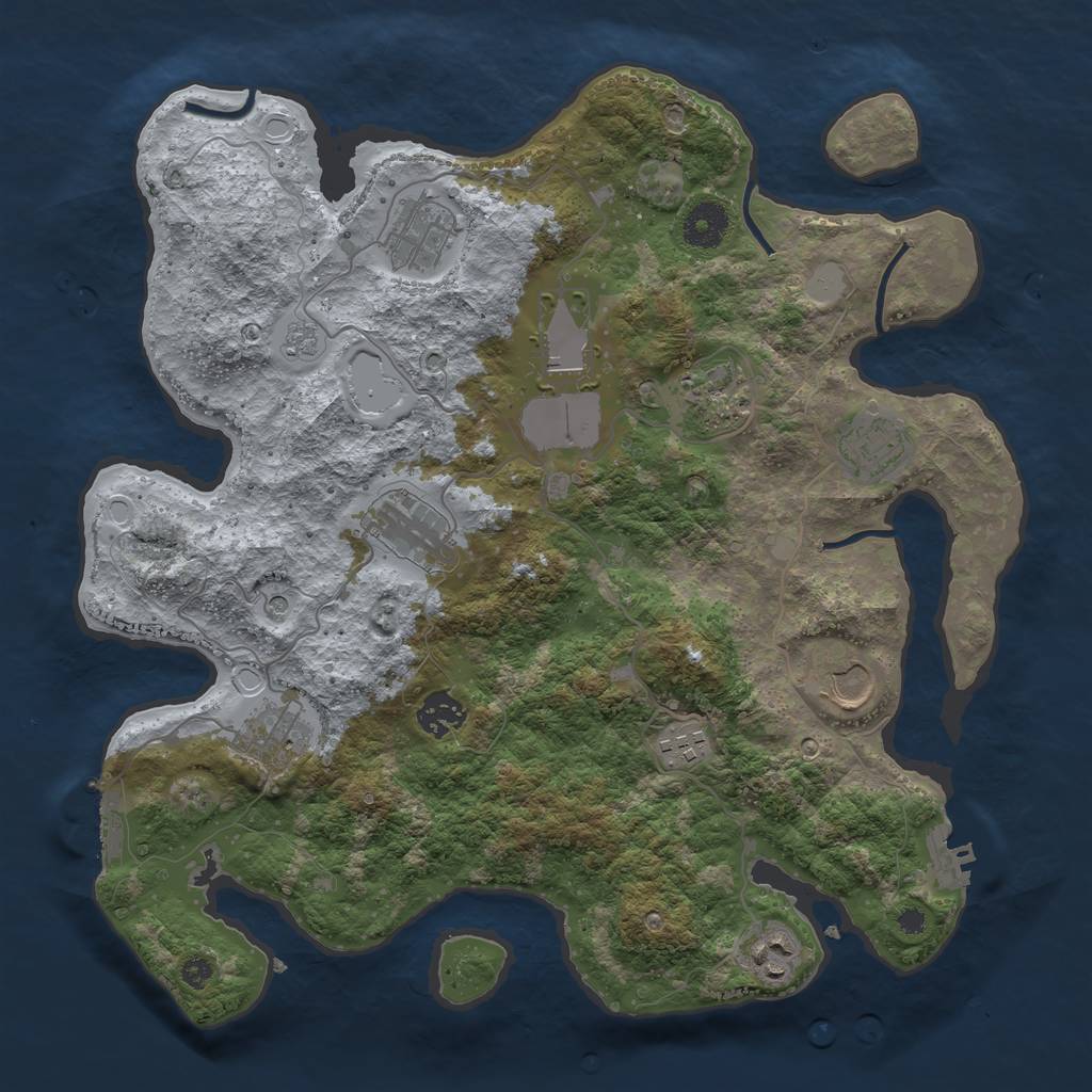 Rust Map: Procedural Map, Size: 3600, Seed: 122513, 19 Monuments