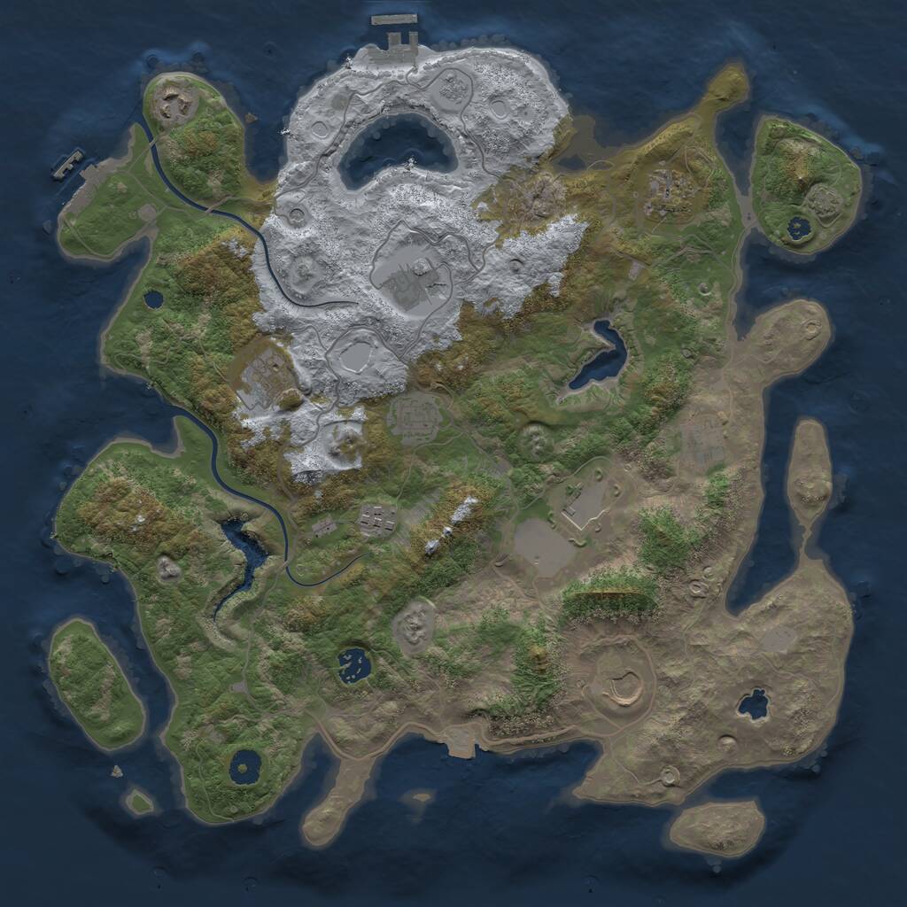 Rust Map: Procedural Map, Size: 4000, Seed: 4473886, 16 Monuments