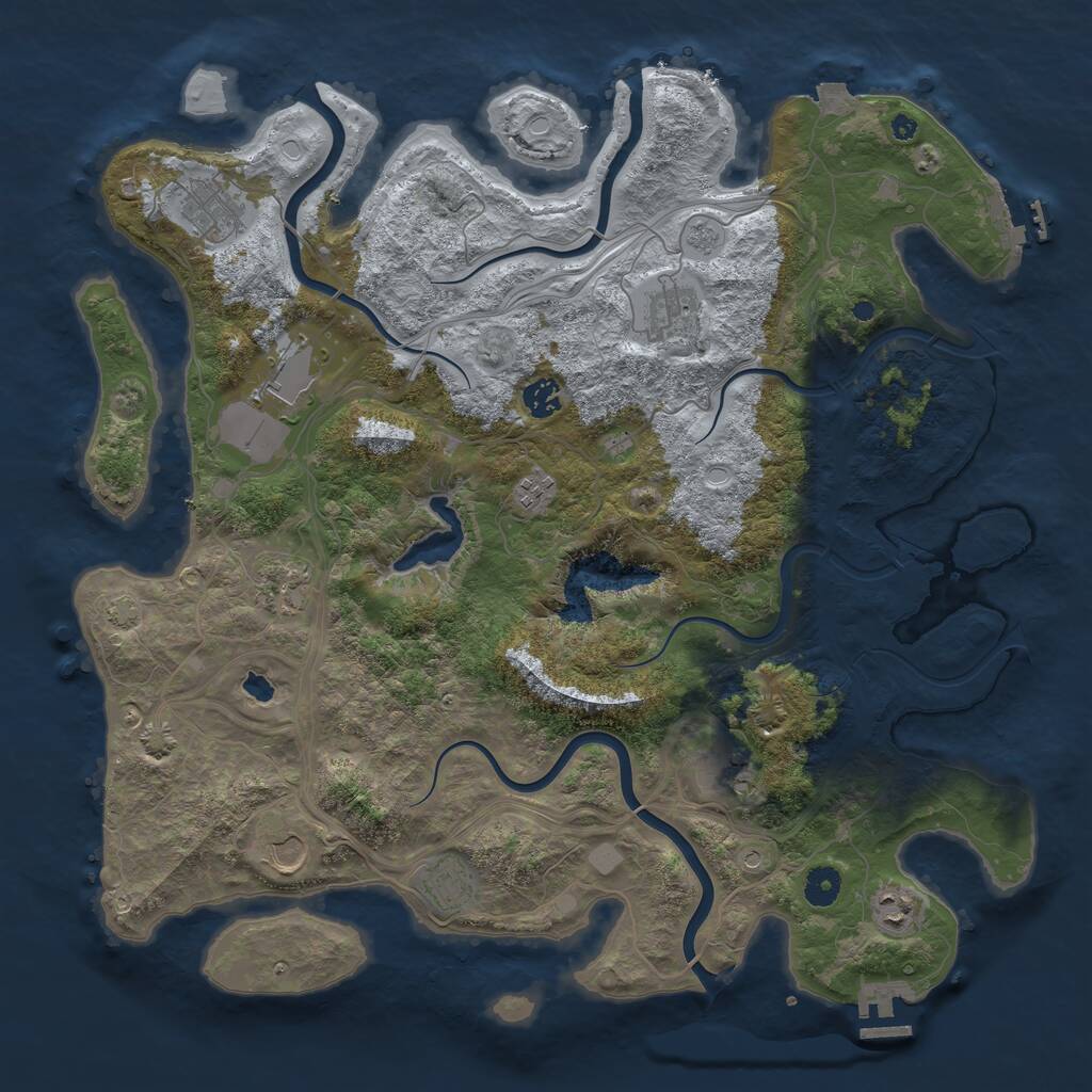 Rust Map: Procedural Map, Size: 4250, Seed: 943592174, 16 Monuments