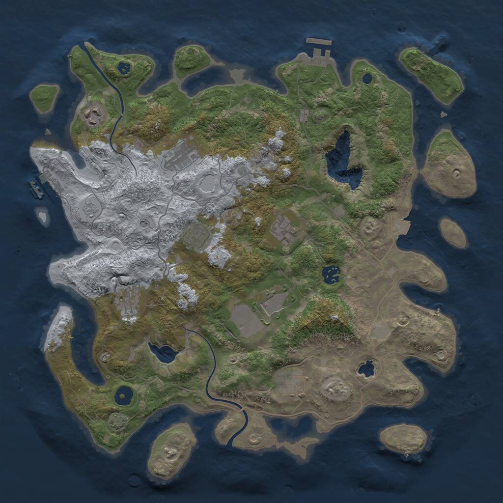 Rust Map: Procedural Map, Size: 4000, Seed: 1766454555, 14 Monuments