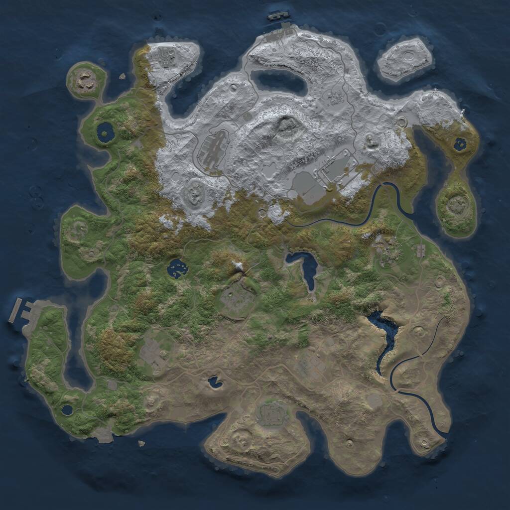 Rust Map: Procedural Map, Size: 4000, Seed: 439641882, 16 Monuments