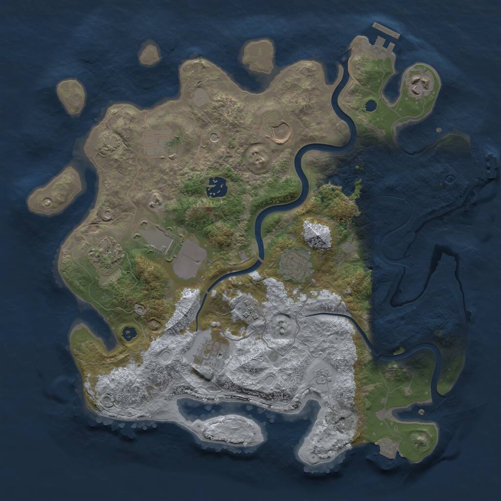 Rust Map: Procedural Map, Size: 3500, Seed: 21012404, 15 Monuments