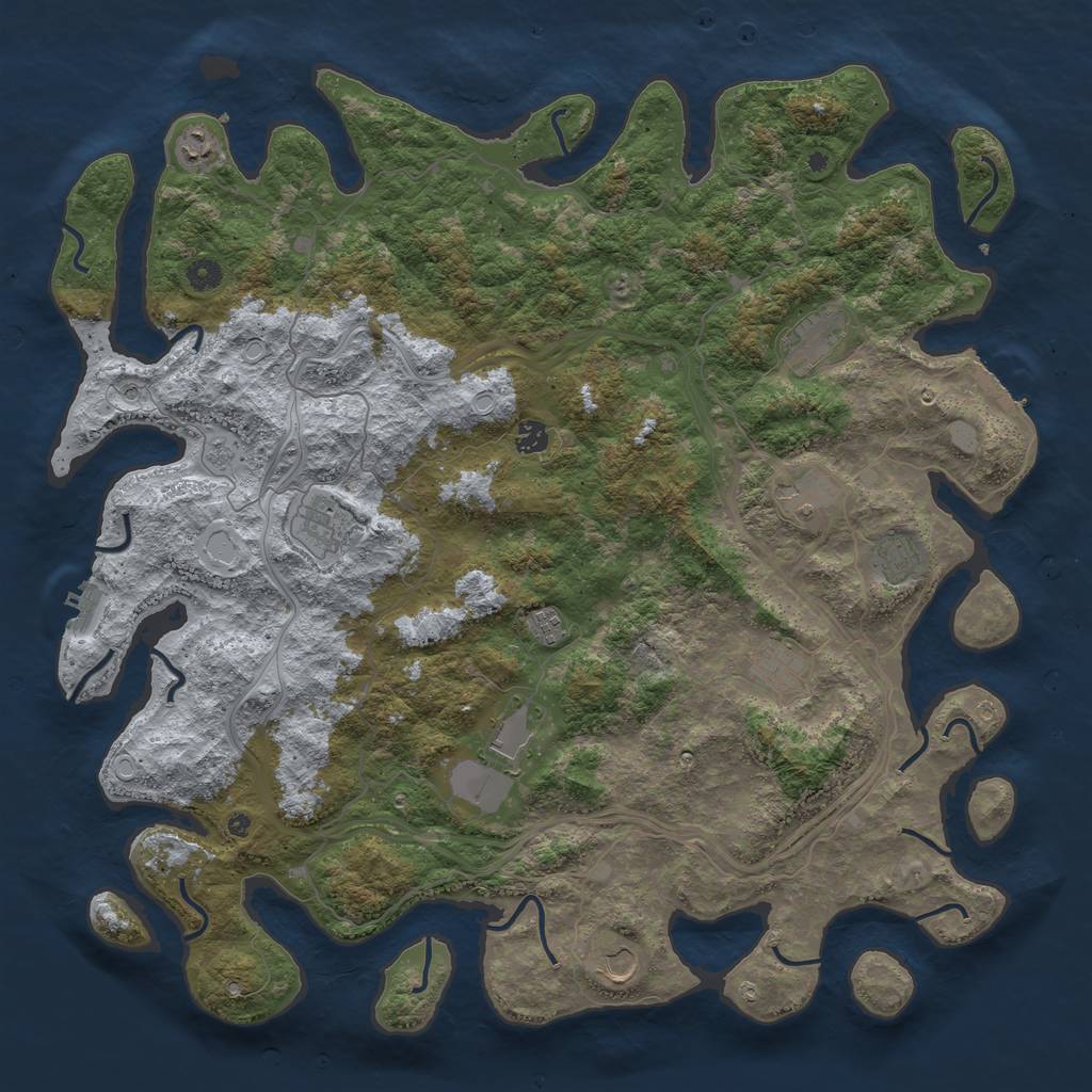 Rust Map: Procedural Map, Size: 4800, Seed: 164098226, 19 Monuments