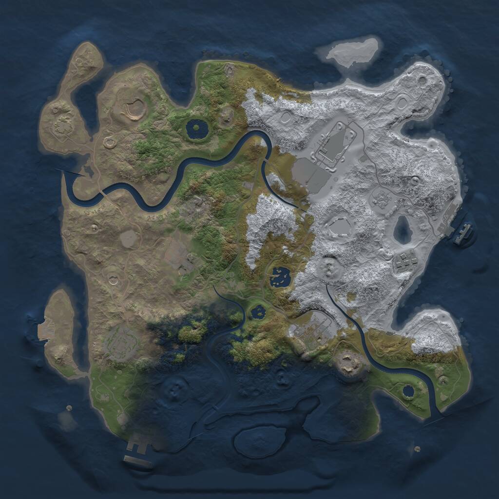 Rust Map: Procedural Map, Size: 3500, Seed: 119713752, 14 Monuments