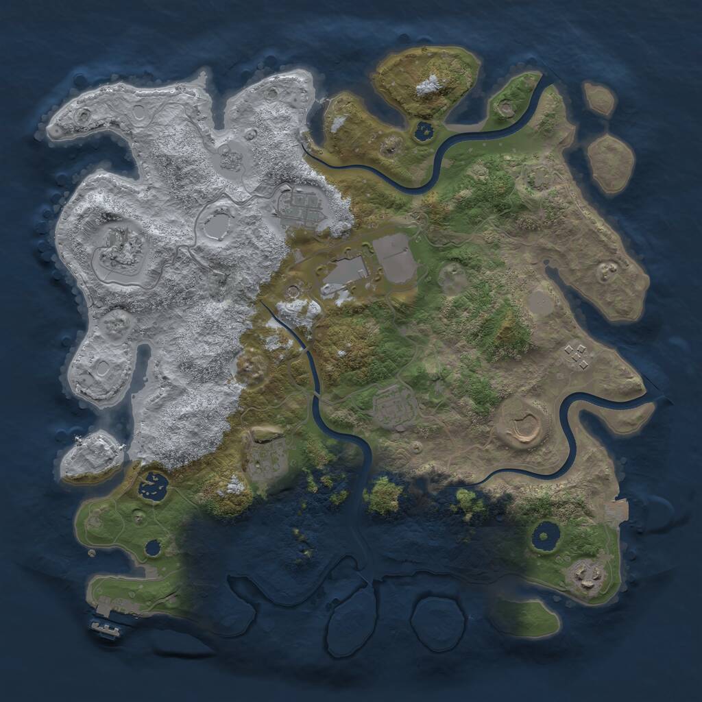 Rust Map: Procedural Map, Size: 3700, Seed: 1663585292, 14 Monuments