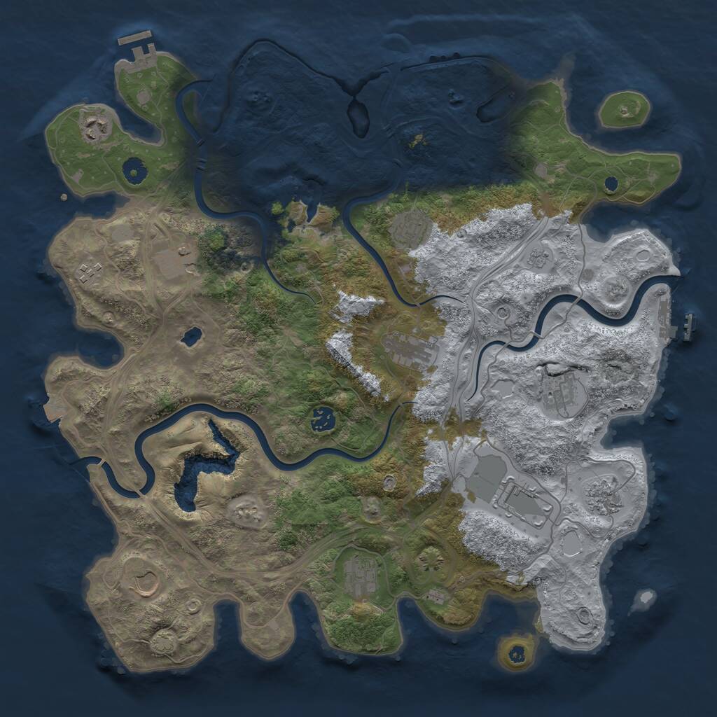 Rust Map: Procedural Map, Size: 4250, Seed: 382286525, 17 Monuments