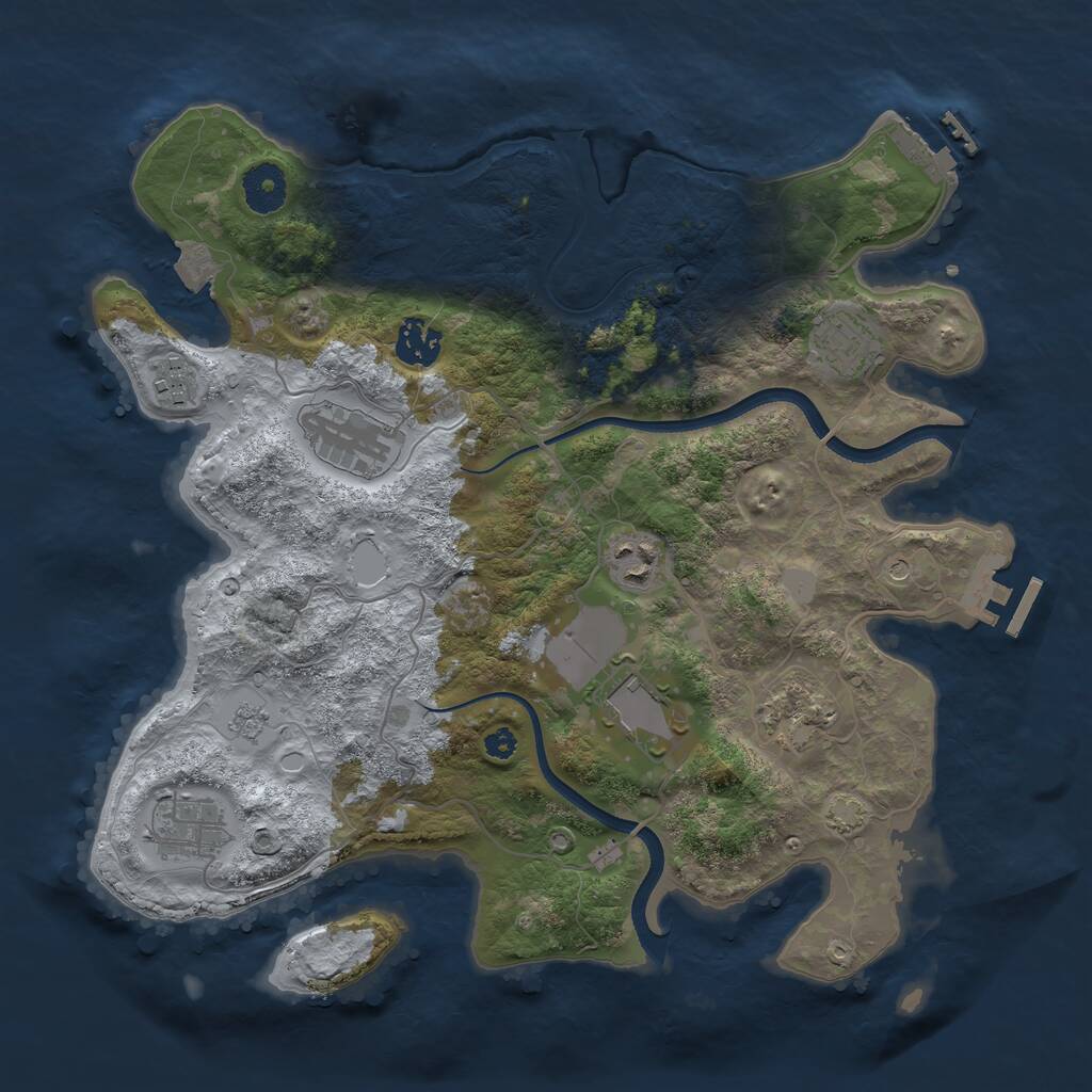 Rust Map: Procedural Map, Size: 3500, Seed: 78015866, 14 Monuments