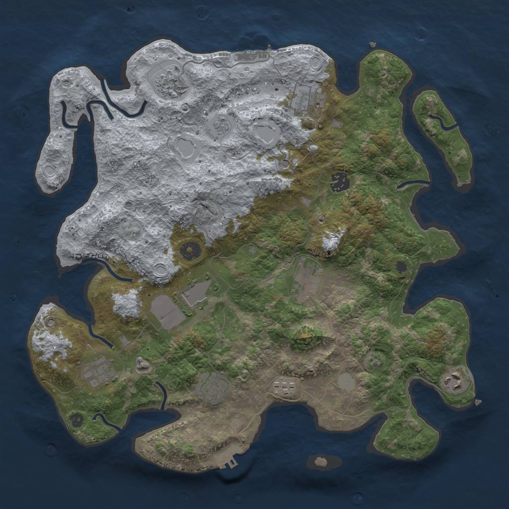 Rust Map: Procedural Map, Size: 3800, Seed: 1517735914, 18 Monuments
