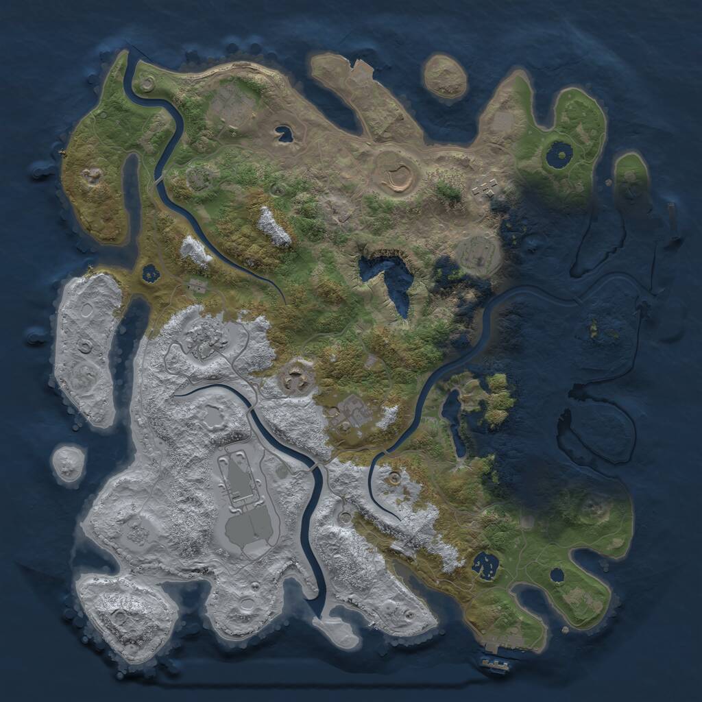 Rust Map: Procedural Map, Size: 4000, Seed: 1094880893, 15 Monuments