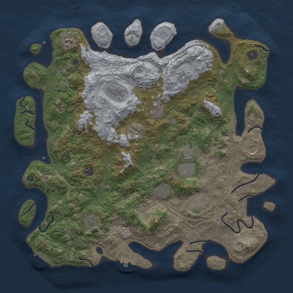 Rust Map: Procedural Map, Size: 4500, Seed: 45675, 20 Monuments