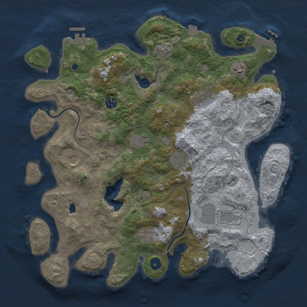 Rust Map: Procedural Map, Size: 4000, Seed: 431839637, 15 Monuments